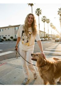 Sinsay - Bawełniana koszulka z nadrukiem - żółty. Kolor: żółty. Materiał: bawełna. Wzór: nadruk #1