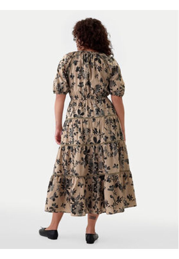 GAP - Gap Sukienka codzienna 517740 Khaki Regular Fit. Okazja: na co dzień. Kolor: brązowy. Materiał: bawełna. Typ sukienki: proste. Styl: casual