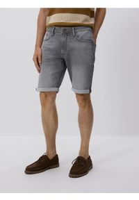 Reserved - Szorty slim fit z zakładkami - jasnoszary. Kolor: szary. Materiał: denim