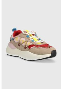 Guess sneakersy KIMBIR2 kolor beżowy FL52KM SUE12. Kolor: beżowy. Materiał: guma. Obcas: na platformie #4