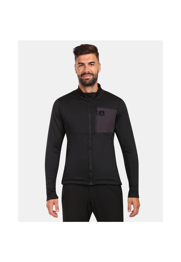 Męska polarowa warstwa środkowa Kilpi ERIN-M. Kolor: czarny. Materiał: polar. Sezon: zima. Sport: narciarstwo