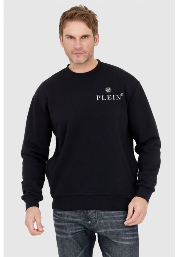 Philipp Plein - PHILIPP PLEIN Czarna bluza męska hexagon, Rozmiar XXL. Kolor: czarny