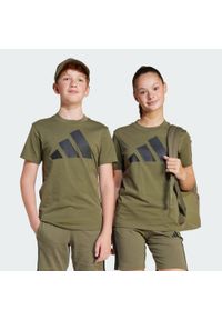 Adidas - Koszulka Essentials Kids. Kolor: wielokolorowy, beżowy, czarny. Materiał: bawełna