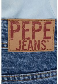 Pepe Jeans szorty jeansowe damskie kolor granatowy medium waist. Okazja: na co dzień. Kolor: niebieski. Materiał: denim. Styl: casual