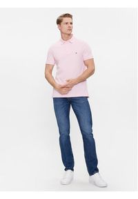 TOMMY HILFIGER - Tommy Hilfiger Polo 1985 MW0MW17771 Różowy Slim Fit. Typ kołnierza: polo. Kolor: różowy. Materiał: bawełna #4