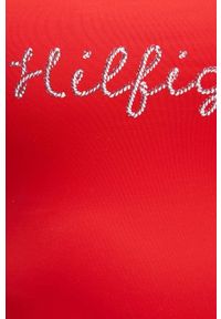 TOMMY HILFIGER - Tommy Hilfiger jednoczęściowy strój kąpielowy kolor czerwony lekko usztywniona miseczka. Kolor: czerwony. Materiał: materiał, poliamid #4