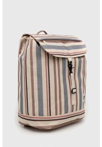 Lefrik plecak damski kolor beżowy duży wzorzysty. Kolor: beżowy. Materiał: poliester #5