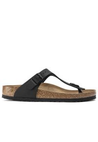 Japonki unisex Birkenstock Gizeh 43691 - czarne. Zapięcie: pasek. Kolor: czarny. Materiał: syntetyk, materiał, welur, skóra, zamsz, lakier. Styl: elegancki, klasyczny #1