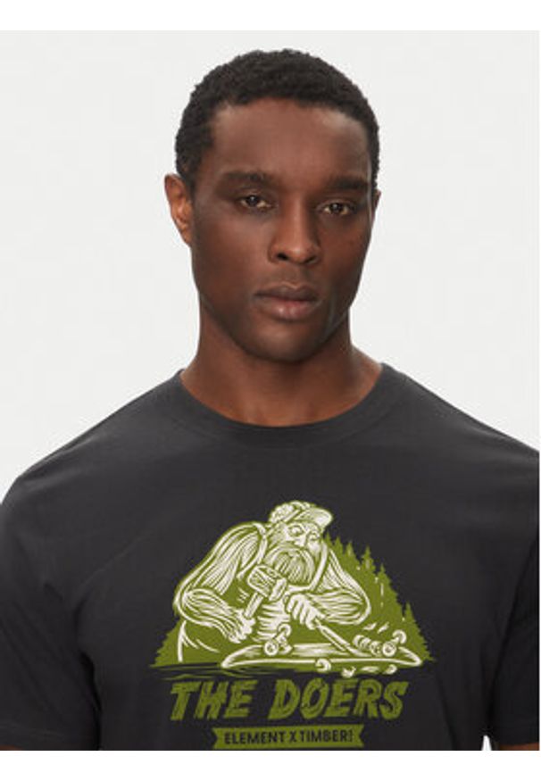 Element T-Shirt ELYZT00521 Czarny Regular Fit. Kolor: czarny. Materiał: bawełna