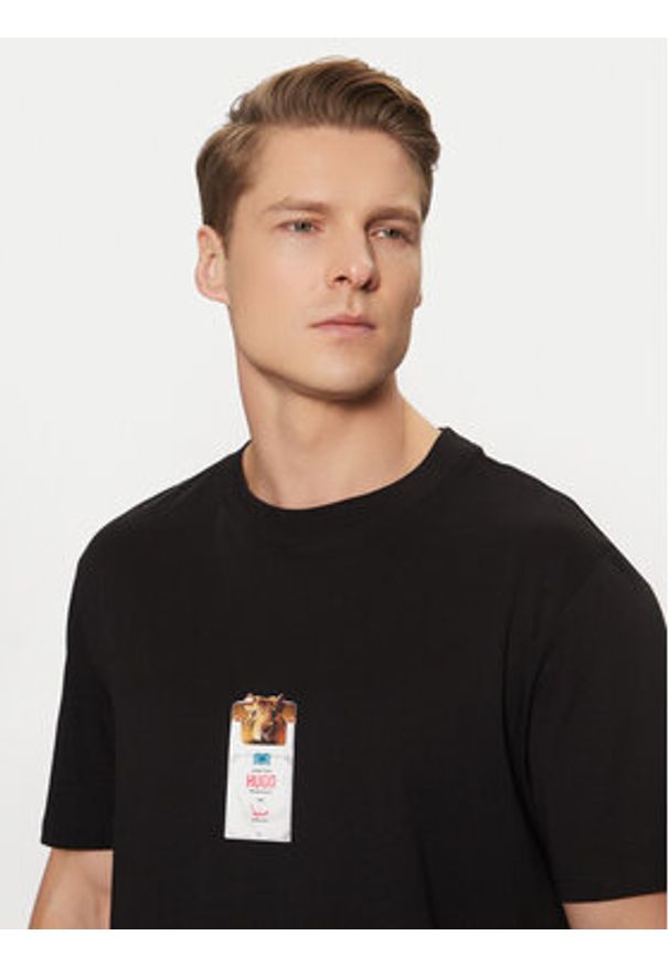 Hugo - HUGO T-Shirt 50530683 Czarny Regular Fit. Kolor: czarny. Materiał: bawełna