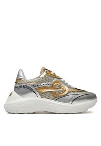 Love Moschino - LOVE MOSCHINO Sneakersy JA15406G0LIQC90A Srebrny. Kolor: srebrny. Materiał: materiał