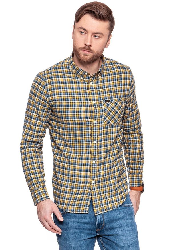 Lee - KOSZULA LEE BUTTON DOWN DIJON L880NQPE. Typ kołnierza: button down. Materiał: bawełna. Wzór: kolorowy