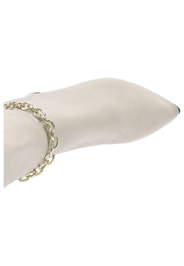 Beżowe Kozaki Karino Damskie Eleganckie Obuwie. Wysokość cholewki: przed kolano. Kolor: beżowy. Materiał: skóra. Szerokość cholewki: normalna. Obcas: na obcasie. Styl: elegancki. Wysokość obcasa: średni