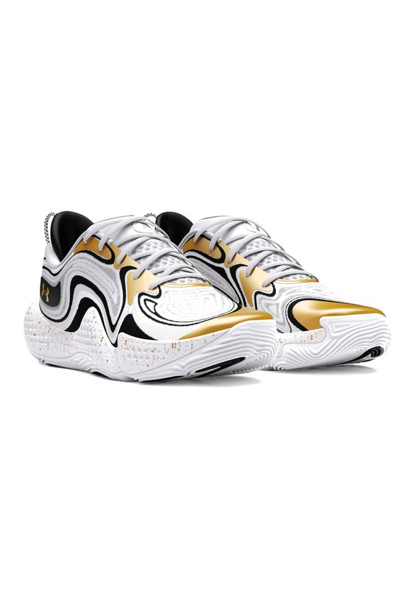 Buty koszykarskie Under Armour Spawn 6. Kolor: biały, wielokolorowy, żółty. Sport: koszykówka