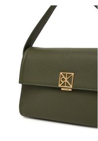 Calvin Klein Torebka Emblem Hw Pebble Shoulder Bag 25 LV04F3425G Zielony. Kolor: zielony. Materiał: skórzane #5