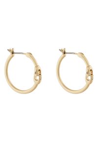 Coach Kolczyki Signature Hoop Earrings 37408160GLD710 Złoty. Materiał: metalowe. Kolor: złoty
