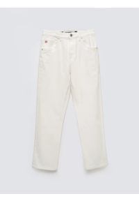 Big-Star - Jeansy damskie z prostą nogawką białe Avril Cropped 818. Okazja: na co dzień. Stan: podwyższony. Kolor: kremowy. Styl: casual, klasyczny #1