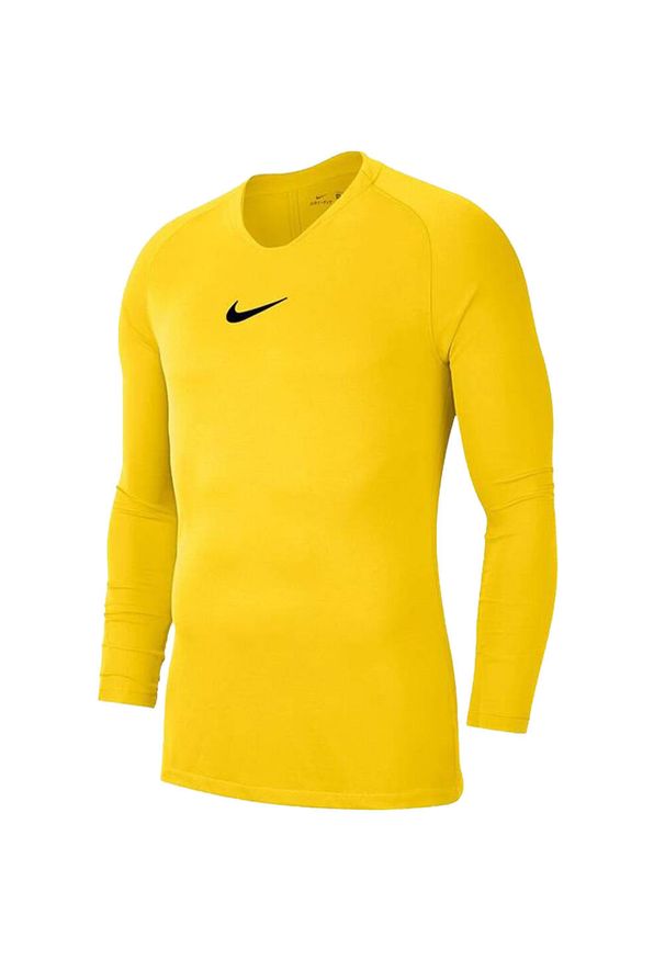 Nike - Męska Koszulka Z Długim Rękawem Park DriFIT Base Layer Top. Kolor: żółty. Długość rękawa: długi rękaw. Długość: długie
