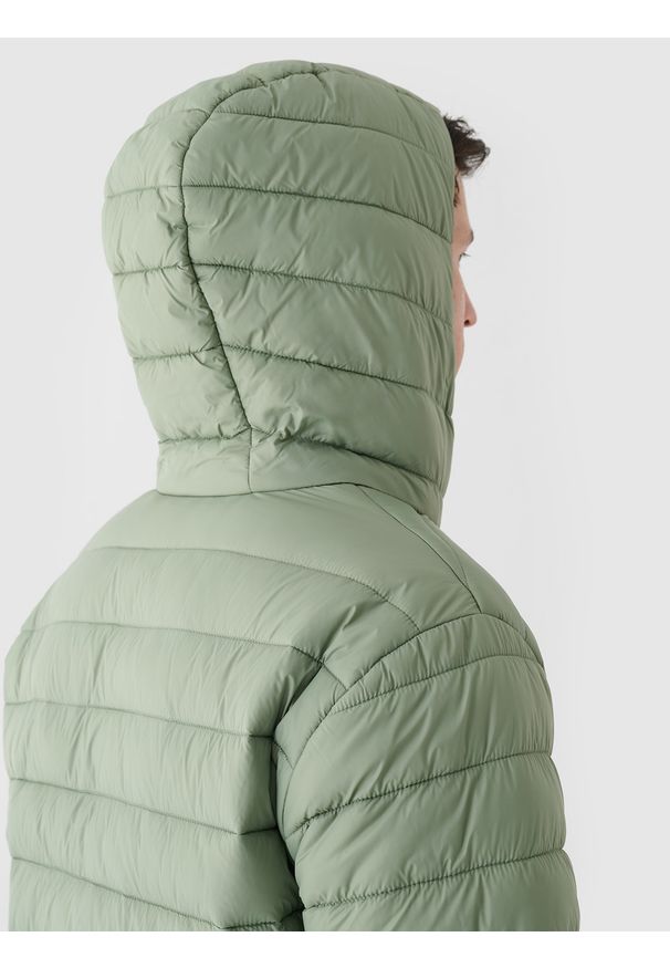 4f - 4F Kurtka puchowa z syntetycznym wypełnieniem męska - khaki XXL. Okazja: na co dzień. Typ kołnierza: kołnierzyk stójkowy, kaptur. Kolor: brązowy, wielokolorowy, oliwkowy. Materiał: syntetyk, puch. Długość: długie. Styl: klasyczny, sportowy, casual