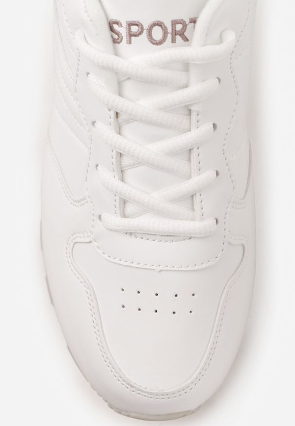 Born2be - Białe Buty Sportowe Laodosa. Okazja: na co dzień. Wysokość cholewki: przed kostkę. Kolor: biały. Materiał: materiał. Szerokość cholewki: normalna. Wzór: napisy, aplikacja, haft