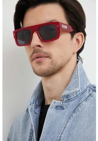 DSQUARED2 okulary przeciwsłoneczne męskie kolor czerwony. Kształt: prostokątne. Kolor: czerwony #3