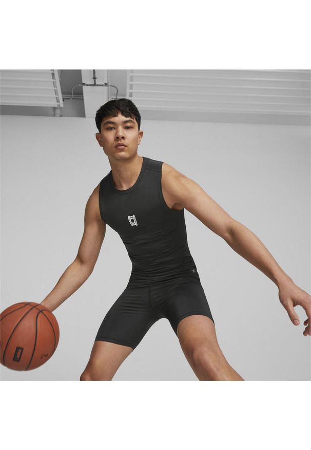 Puma - Męski top bez rękawów do koszykówki Hoops Team PUMA Black. Kolor: czarny. Długość rękawa: bez rękawów. Sport: koszykówka