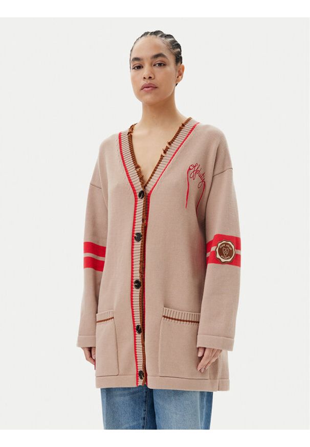 Pinko - PINKO Kardigan Borghese 104620 Brązowy Relaxed Fit. Kolor: brązowy. Materiał: bawełna
