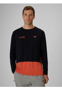 4f - 4F Longsleeve trekkingowy regular męski - czarny L. Kolor: czarny. Materiał: materiał, włókno. Długość rękawa: długi rękaw. Długość: długie. Sport: turystyka piesza #1