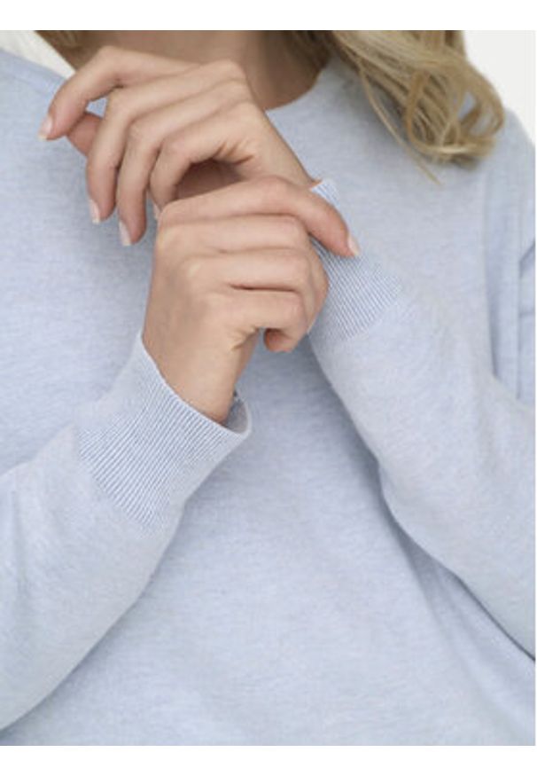 only - ONLY Sweter Venice 15333989 Błękitny Regular Fit. Kolor: niebieski. Materiał: wiskoza