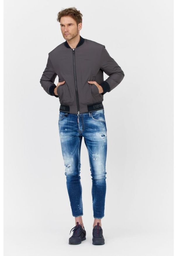 Emporio Armani - EMPORIO ARMANI Dwustronna kurtka męska w moro. Kolor: czarny. Wzór: moro