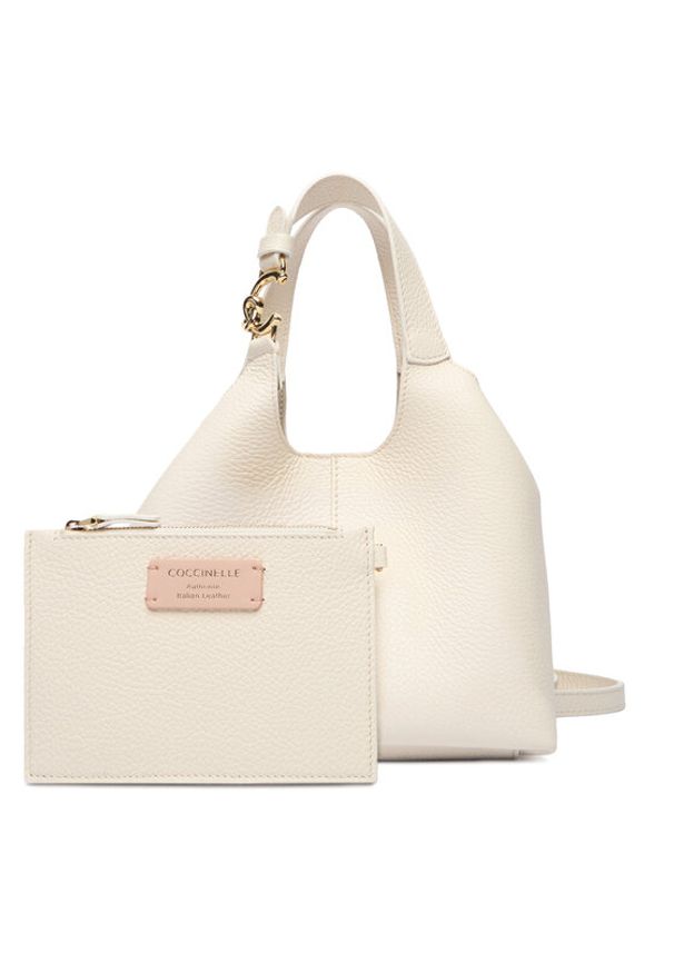 Coccinelle Torebka SHA Coccinelle C-Easy E1 SHA 58 01 01 Écru. Materiał: skórzane