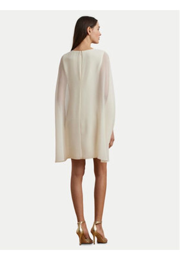 Lauren Ralph Lauren - LAUREN RALPH LAUREN Sukienka koktajlowa 253963771001 Écru Regular Fit. Materiał: syntetyk. Styl: wizytowy