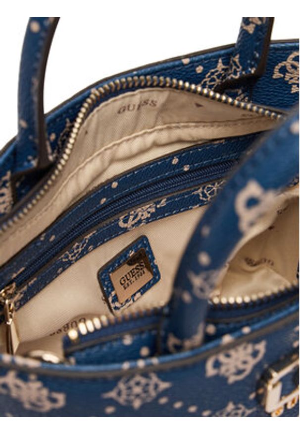 Guess Torebka Emelie Logo Mini HWGP99 28750 Granatowy. Kolor: niebieski. Materiał: skórzane