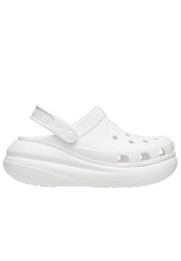 Klapki Crocs Classic Crush Clog 207521-100 - białe. Kolor: biały. Materiał: materiał. Sezon: lato. Obcas: na platformie. Styl: klasyczny #1