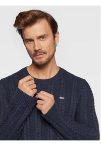 Tommy Jeans Sweter Cable DM0DM15059 Granatowy Regular Fit. Kolor: niebieski. Materiał: bawełna #3