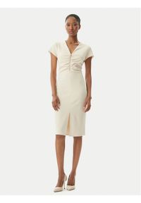 Rinascimento Sukienka koktajlowa CFC0123774003 Beżowy Regular Fit. Kolor: beżowy. Materiał: syntetyk. Styl: wizytowy #1