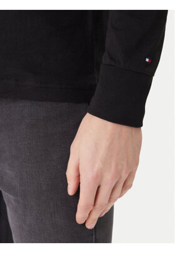 TOMMY HILFIGER - Tommy Hilfiger Longsleeve Brand Love Ls Tee MW0MW41454 Czarny Slim Fit. Kolor: czarny. Materiał: bawełna. Długość rękawa: długi rękaw