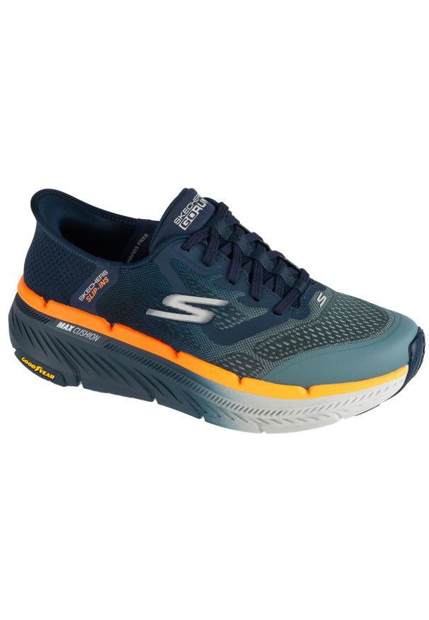 skechers - Buty do biegania męskie, Slip-Ins: Max Cushioning Premier 2.0. Kolor: niebieski. Materiał: materiał, syntetyk. Szerokość cholewki: normalna