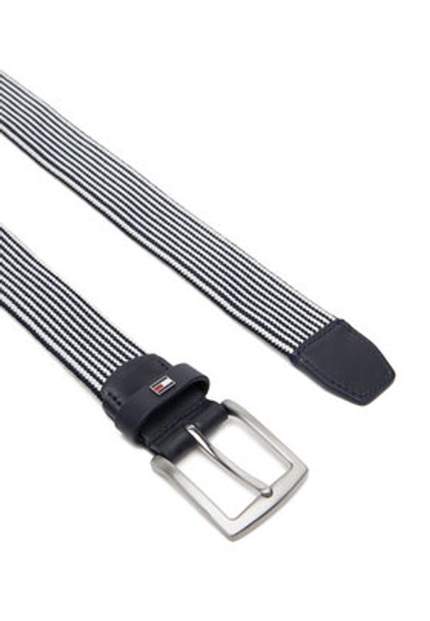 TOMMY HILFIGER - Tommy Hilfiger Pasek Męski Denton Elastic 3.5 AM0AM13354 Granatowy. Kolor: niebieski. Materiał: materiał