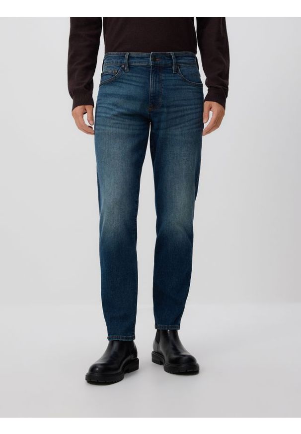 Reserved - Jeansy slim z efektem sprania - indigo jeans