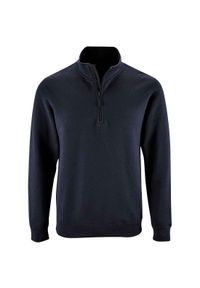SOL'S - Sweter Męski Stan Zip Z Kołnierzem Stojącym. Kolor: niebieski