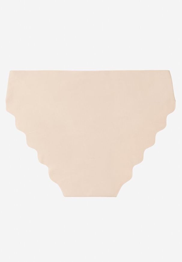 Renee - Beżowe Majtki Typu Figi o Bezszwowym Wykończeniu Siladeia. Kolekcja: plus size. Kolor: beżowy. Materiał: jeans