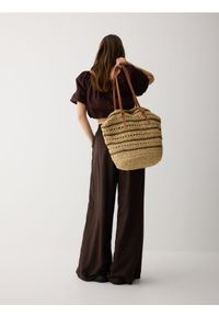 Reserved - Pleciona torebka shopper - wielobarwny