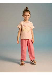 Reserved - Muślinowe spodnie - różowy. Kolor: różowy. Materiał: bawełna #1