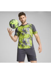 Puma - Męska koszulka piłkarska individualCUP PUMA Galactic Gray. Kolor: szary. Wzór: nadruk. Sport: piłka nożna