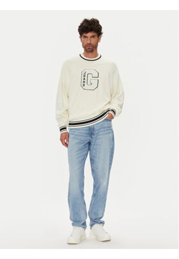 Guess Jeans Sweter M5YR21 Z3HM1 Écru Regular Fit. Materiał: bawełna
