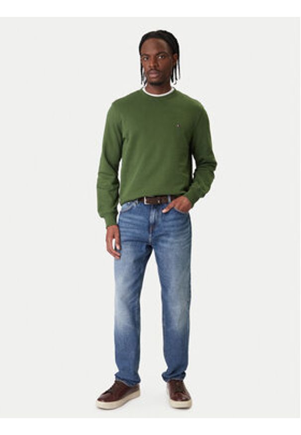 TOMMY HILFIGER - Tommy Hilfiger Bluza Essential MW0MW37237 Zielony Regular Fit. Kolor: zielony. Materiał: bawełna