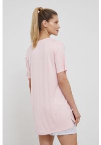 DKNY - Dkny koszula nocna YI2322448 damska kolor różowy. Kolor: różowy. Materiał: dzianina. Długość: krótkie. Wzór: nadruk #2