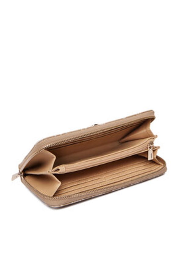 Guess Portfel Emelie Logo Slg SWGP99 28146 Beżowy. Kolor: beżowy. Materiał: skóra