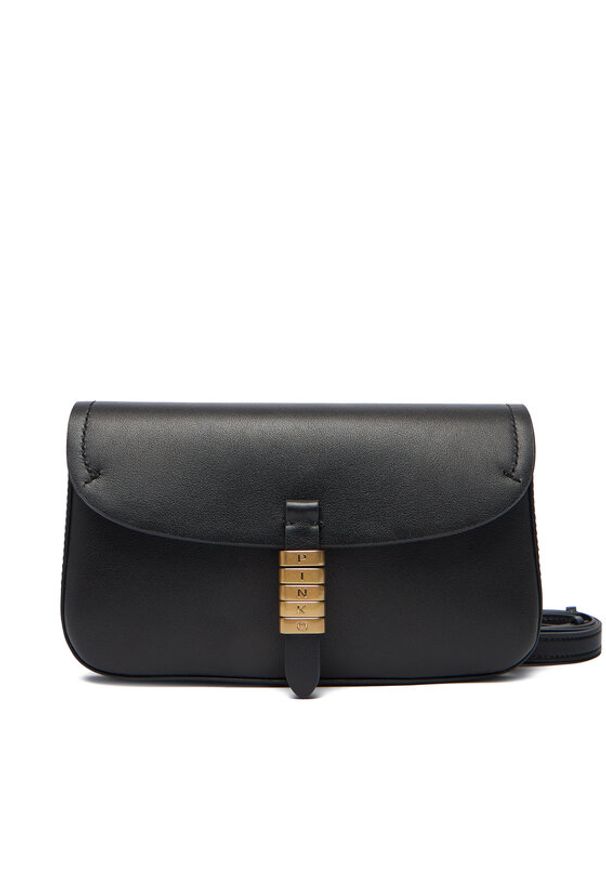 Pinko - PINKO Torebka Saddle Flat AI 25-26 PCPL 105349 A1ZX Czarny. Kolor: czarny. Materiał: skórzane